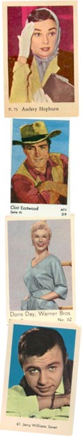 Filmisar av Audrey Hepburn, Clint Eastwood, Doris Day och Jerry Williams.